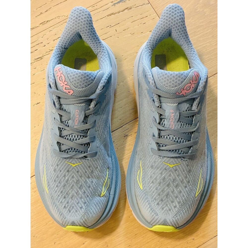 HOKA Clifton 9 Running Shoes Women’s Cushion Lightweight Blue Size 7D Sneakers